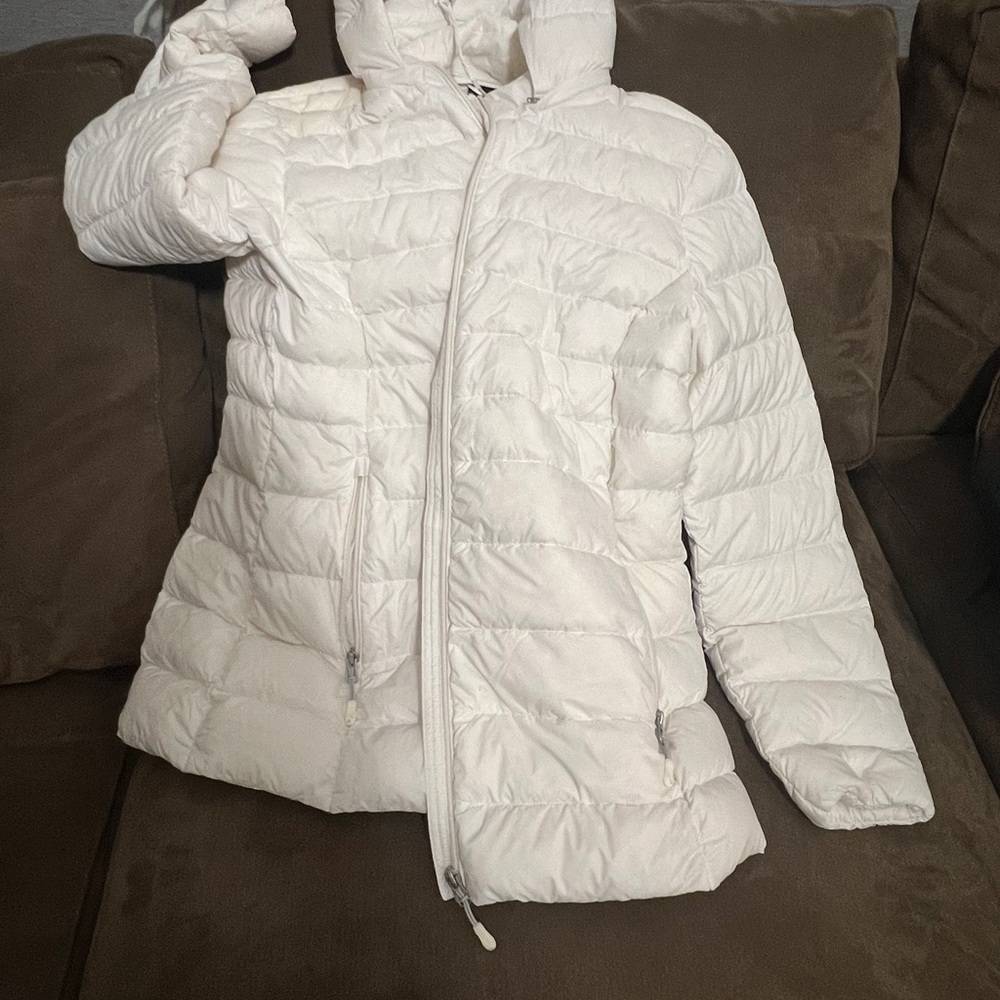 32% Puffer JACKET! Jacket with Zipper & attached Hood XL EUC WARM!